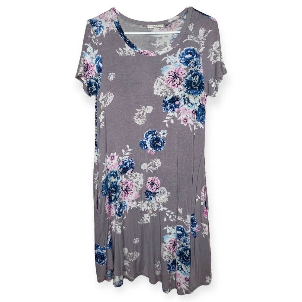 Twenty Ten S Boutique Lilac Blue Pink Floral Dress w/ Pockets USA